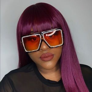 Rhinestone Flat Top Sunglasses